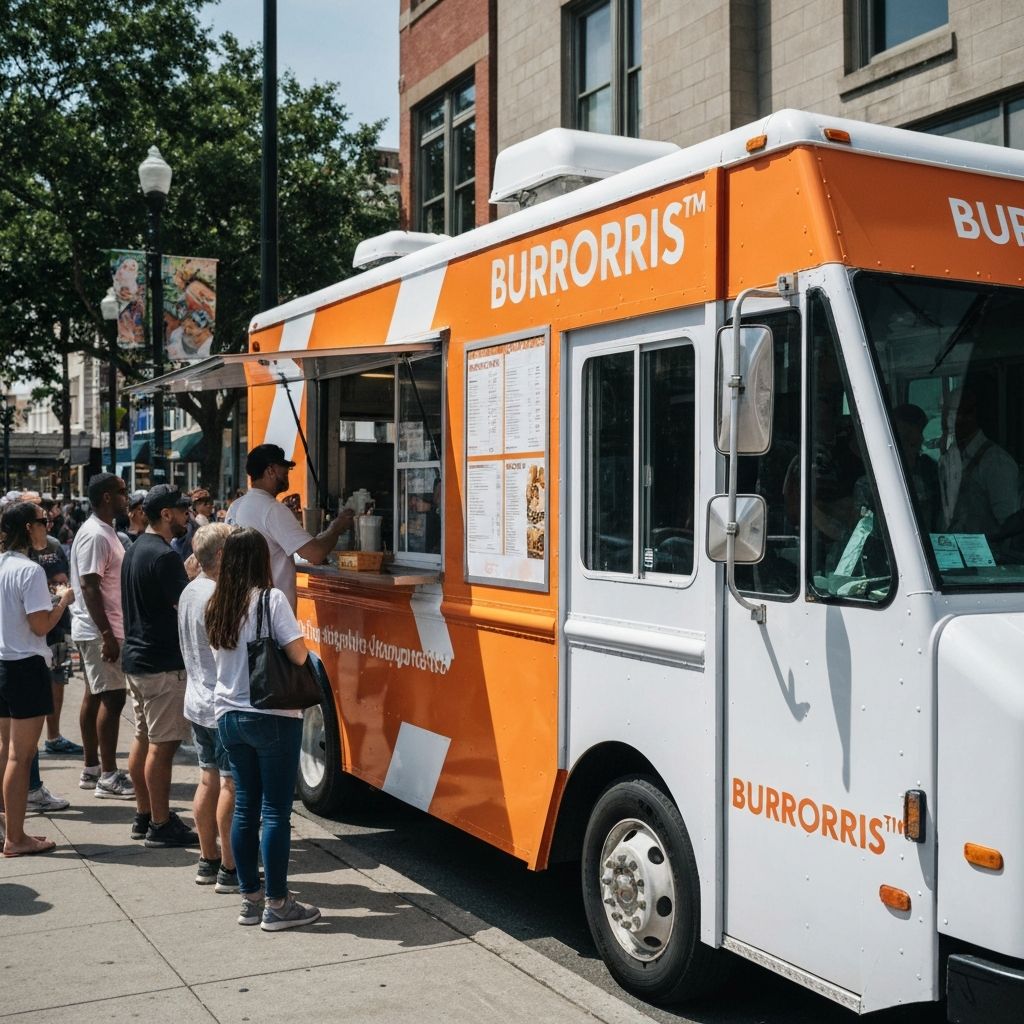 Line of customers at a Burrorris food truck